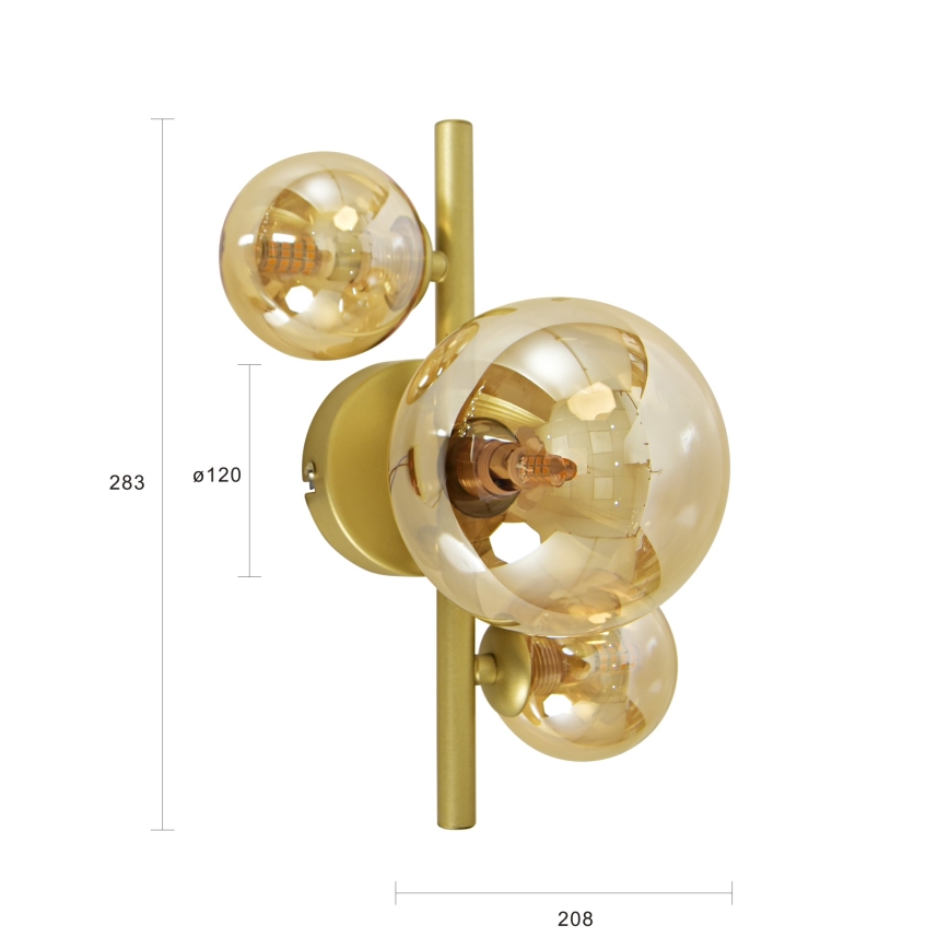 Brilagi - LED-seinävalaisin MILLA 3xG9/3W/230V kulta