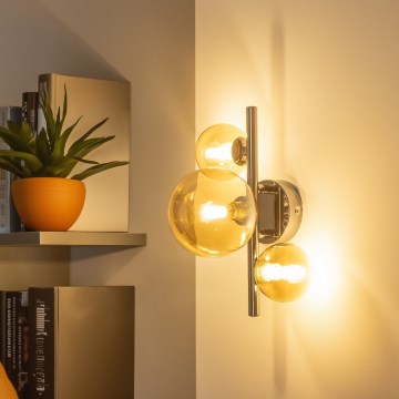 Brilagi - LED-seinävalaisin MILLA 3xG9/3W/230V musta kromi/kulta