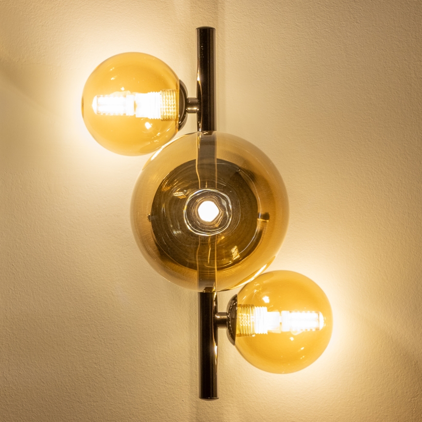 Brilagi - LED-seinävalaisin MILLA 3xG9/3W/230V musta kromi/kulta