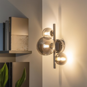 Brilagi - LED-seinävalaisin MILLA 3xG9/3W/230V musta kromi/savunvärinen