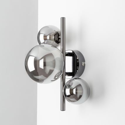 Brilagi - LED-seinävalaisin MILLA 3xG9/3W/230V musta kromi/savunvärinen