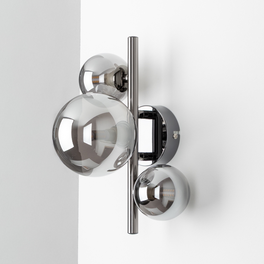 Brilagi - LED-seinävalaisin MILLA 3xG9/3W/230V musta kromi/savunvärinen