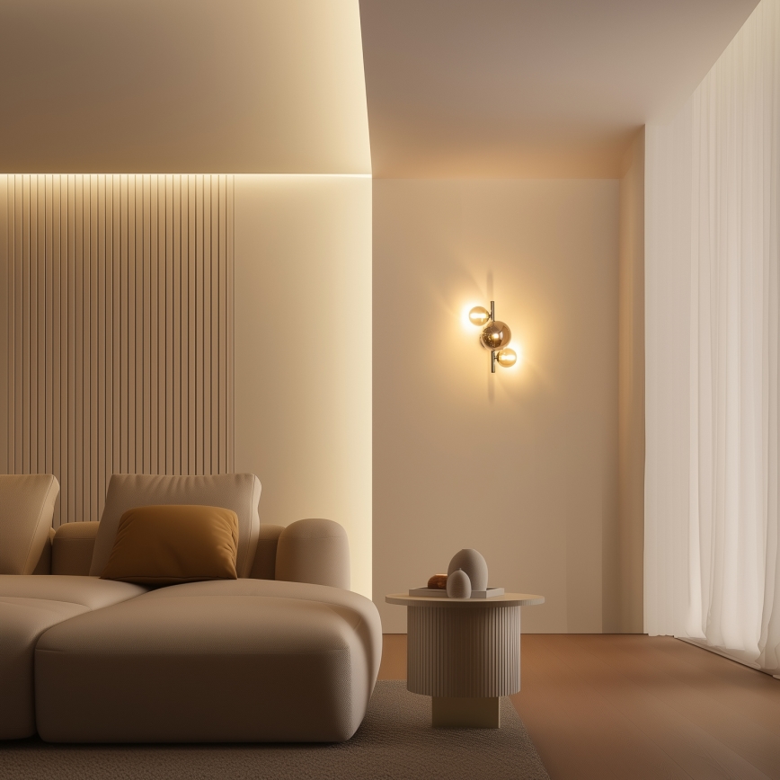 Brilagi - LED-seinävalaisin MILLA 3xG9/3W/230V musta kromi/savunvärinen