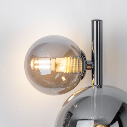 Brilagi - LED-seinävalaisin MILLA 3xG9/3W/230V musta kromi/savunvärinen