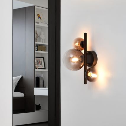 Brilagi - LED-seinävalaisin MILLA 3xG9/3W/230V ruskea/savunruskea