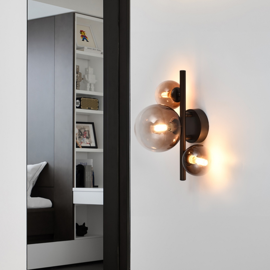 Brilagi - LED-seinävalaisin MILLA 3xG9/3W/230V ruskea/savunruskea