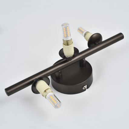 Brilagi - LED-seinävalaisin MILLA 3xG9/3W/230V ruskea/savunruskea