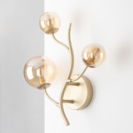 Brilagi - LED-seinävalaisin MISTEL 3xG9/3W/230V kulta