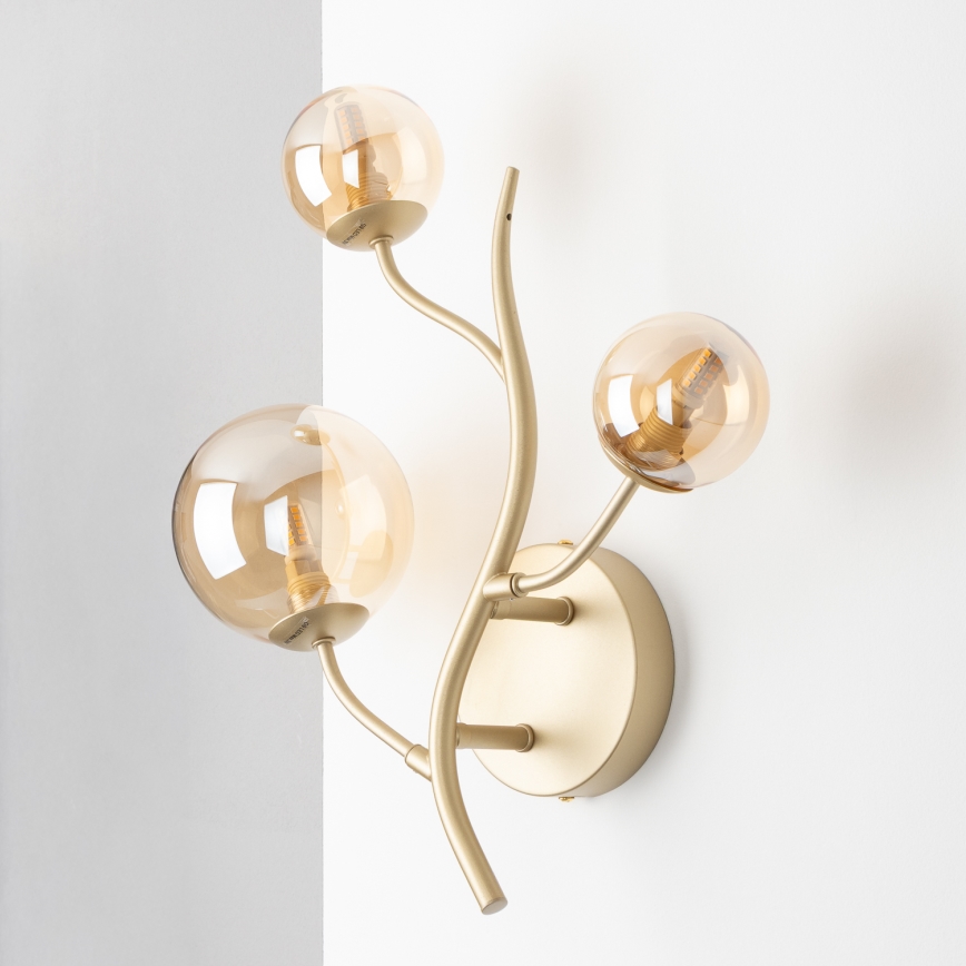 Brilagi - LED-seinävalaisin MISTEL 3xG9/3W/230V kulta