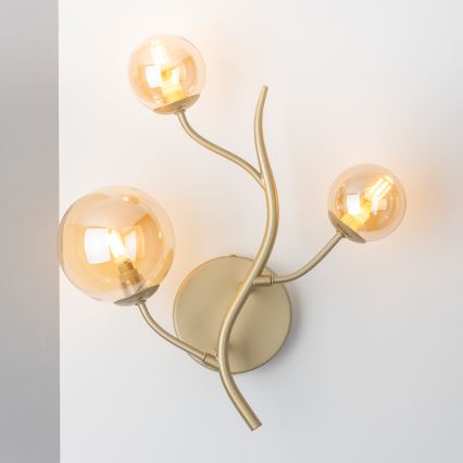 Brilagi - LED-seinävalaisin MISTEL 3xG9/3W/230V kulta