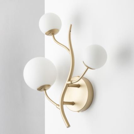 Brilagi - LED-seinävalaisin MISTEL 3xG9/3W/230V kulta/valkoinen