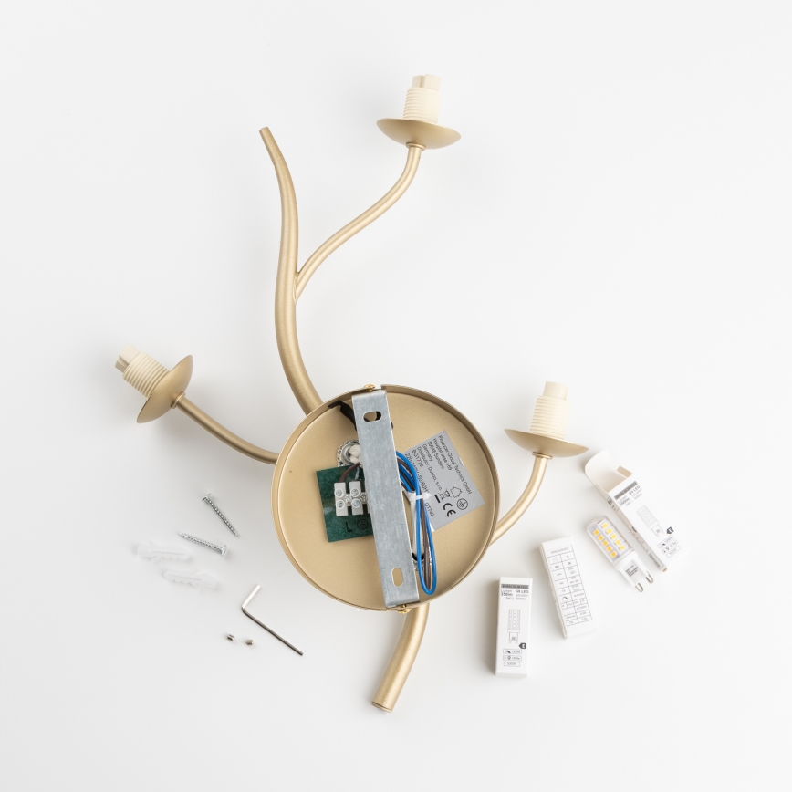 Brilagi - LED-seinävalaisin MISTEL 3xG9/3W/230V kulta/valkoinen