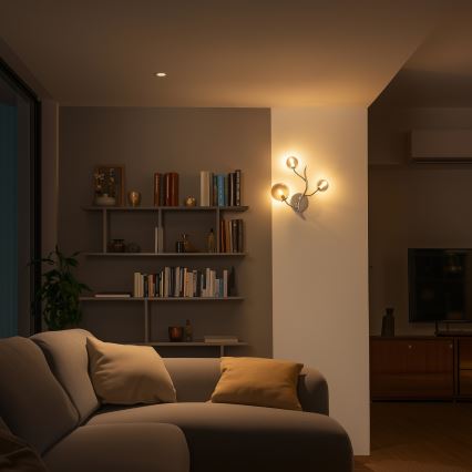 Brilagi - LED-seinävalaisin MISTEL 3xG9/3W/230V musta kromi/savunvärinen