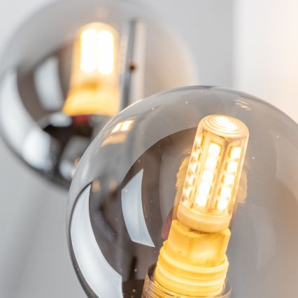 Brilagi - LED-seinävalaisin MISTEL 3xG9/3W/230V musta kromi/savunvärinen