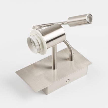 Brilagi - LED Joustava seinävalaisin NUBILA 1xE27/25W/230V + LED/3W mattakromi/punainen