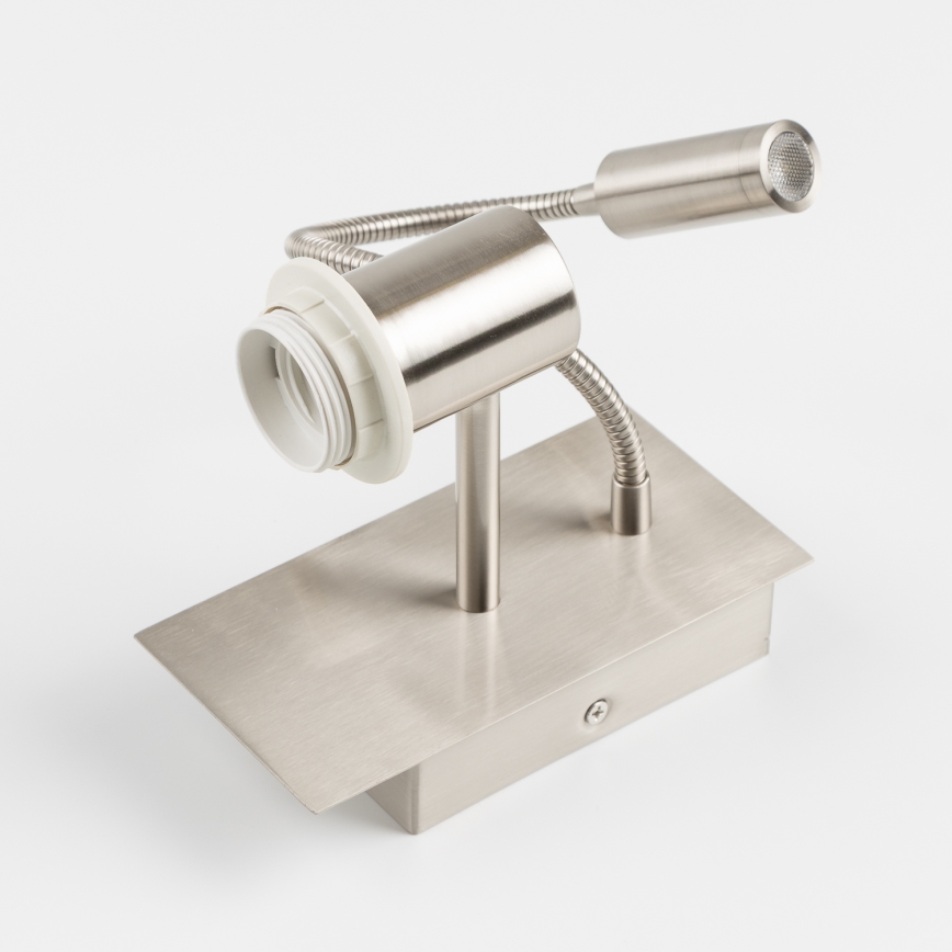 Brilagi - LED Joustava seinävalaisin NUBILA 1xE27/25W/230V + LED/3W mattakromi/punainen