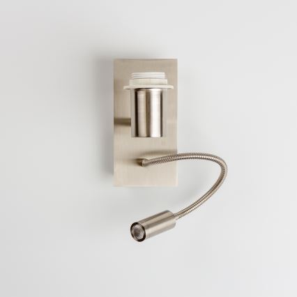 Brilagi - LED Joustava seinävalaisin NUBILA 1xE27/25W/230V + LED/3W mattakromi/valkoinen