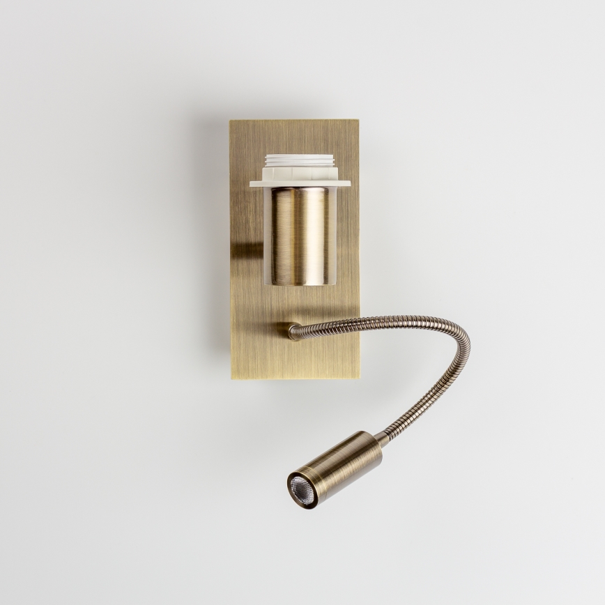 Brilagi - LED Joustava seinävalaisin NUBILA 1xE27/25W/230V+ LED/3W messinki/tummansininen