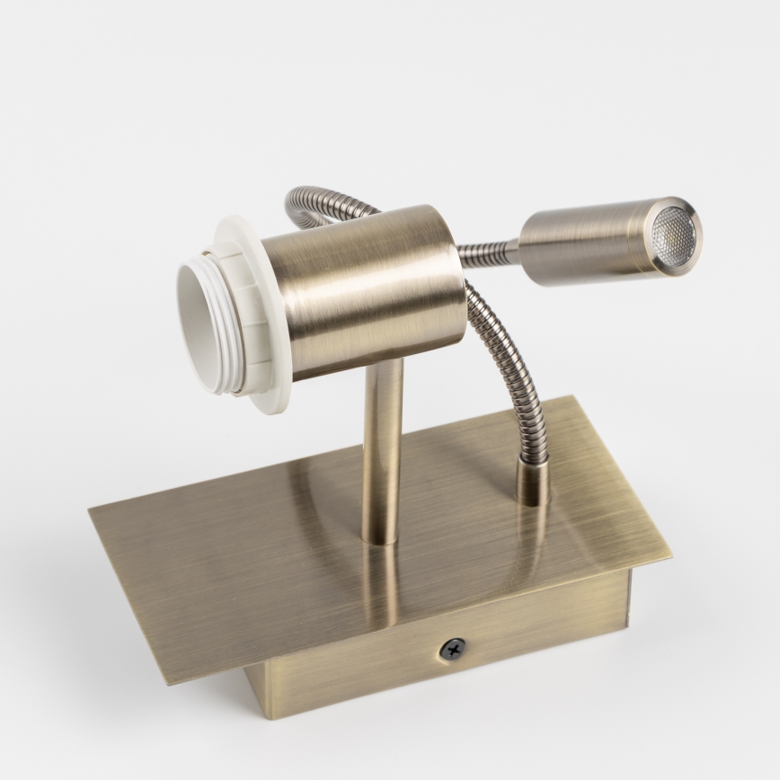 Brilagi - LED Joustava seinävalaisin NUBILA 1xE27/25W/230V + LED/3W messinki/vaaleanpunainen