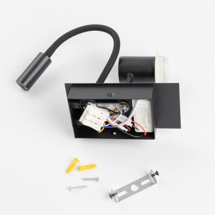 Brilagi - LED Joustava seinävalaisin NUBILA 1xE27/25W/230V + LED/3W musta/harmaa