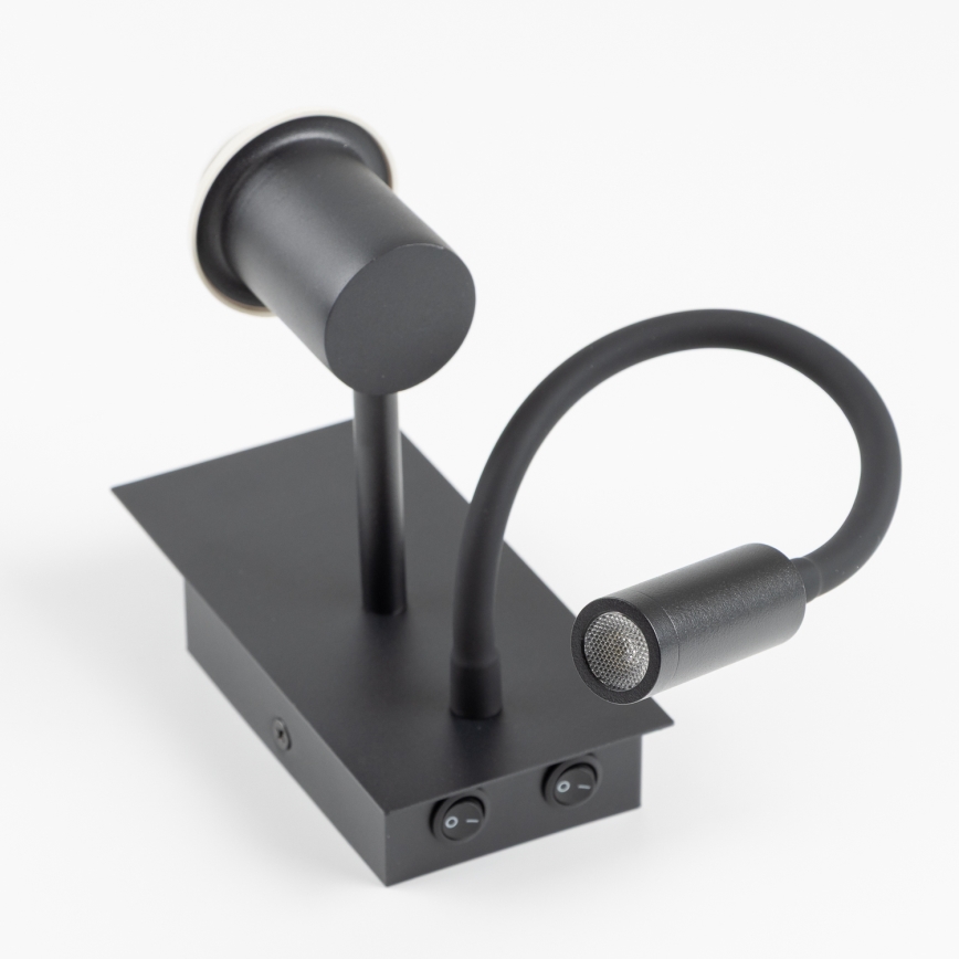 Brilagi - LED Joustava seinävalaisin NUBILA 1xE27/25W/230V + LED/3W musta/kerma