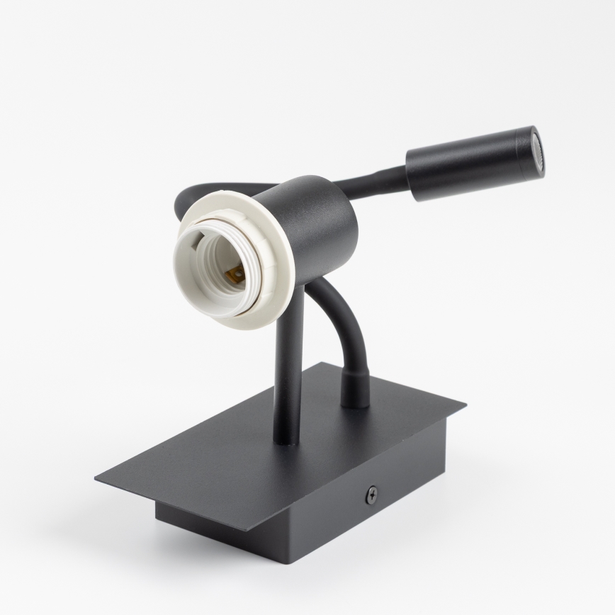 Brilagi - LED Joustava seinävalaisin NUBILA 1xE27/25W/230V + LED/3W musta/Pompeilainen punainen