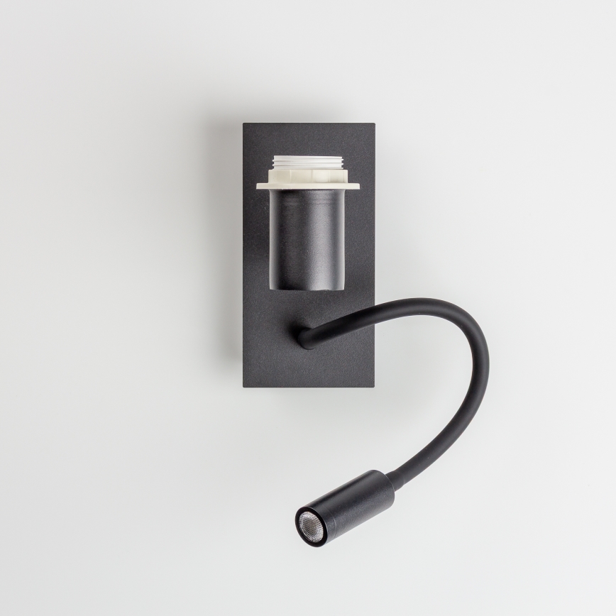 Brilagi - LED Joustava seinävalaisin NUBILA 1xE27/25W/230V + LED/3W musta/vaaleanruskea