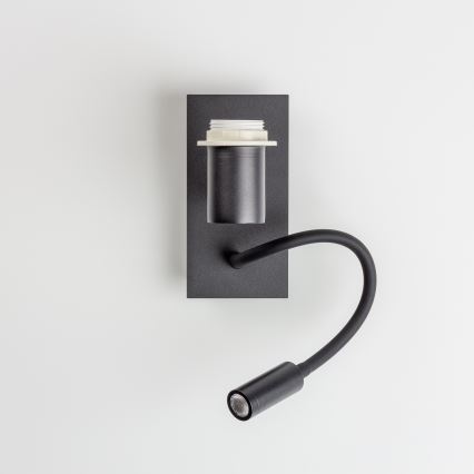 Brilagi - LED Joustava seinävalaisin NUBILA 1xE27/25W/230V + LED/3W musta/valkoinen