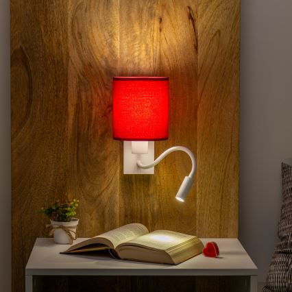 Brilagi - LED Joustava seinävalaisin NUBILA 1xE27/25W/230V + LED/3W valkoinen/Pompeilainen punainen