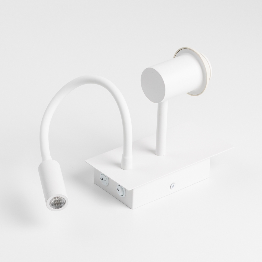 Brilagi - LED Joustava seinävalaisin NUBILA 1xE27/25W/230V + LED/3W valkoinen/vaaleanruskea