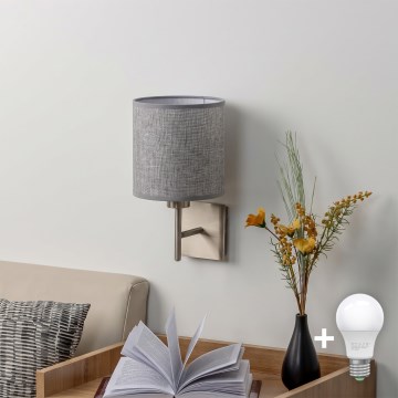 BRILAGI - LED-seinävalaisin NUBILA 1xE27/60W/230V mattakromi/harmaa