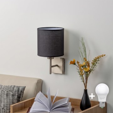 BRILAGI - LED-seinävalaisin NUBILA 1xE27/60W/230V mattakromi/musta