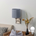 BRILAGI - LED-seinävalaisin NUBILA 1xE27/60W/230V mattakromi/vaaleanharmaa