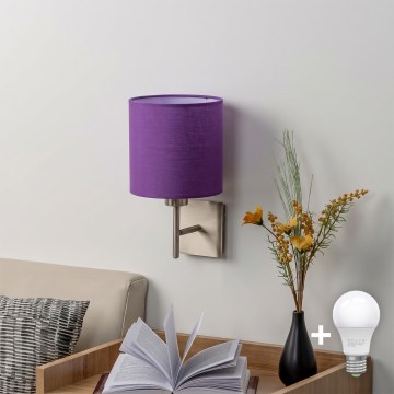 BRILAGI - LED-seinävalaisin NUBILA 1xE27/60W/230V mattakromi/violetti