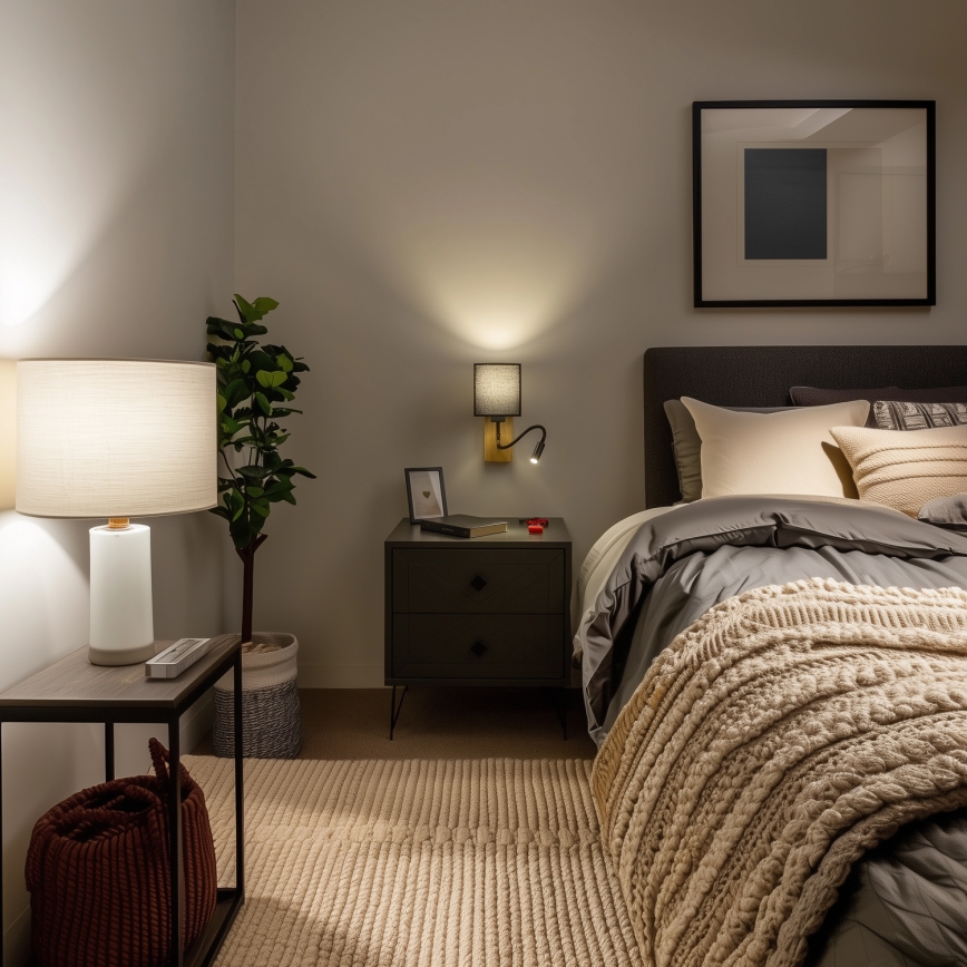 Brilagi - LED Joustava seinävalaisin NUBILA WOOD 1xE27/25W/230V + LED/3W tammi/musta