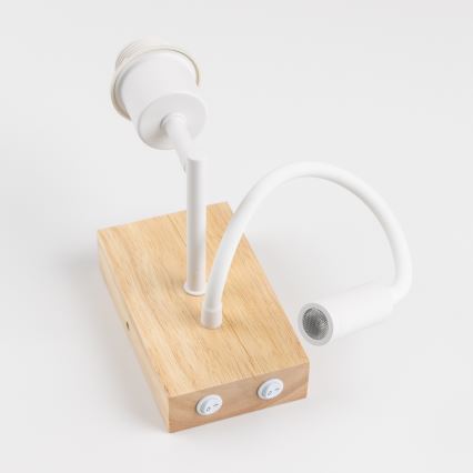 Brilagi - LED Joustava seinävalaisin NUBILA WOOD 1xE27/25W/230V + LED/3W tammi/musta