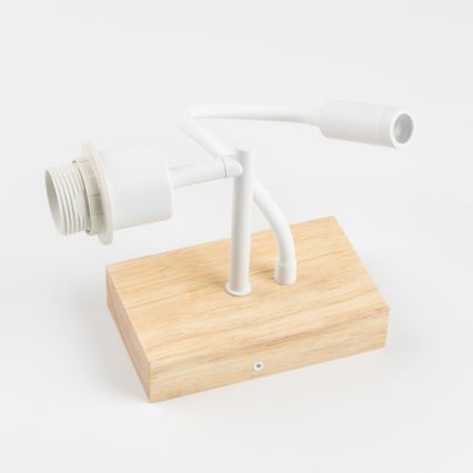 Brilagi - LED-säädettävä seinävalaisin NUBILA WOOD 1xE27/25W/230V + LED/3W tammi/valkoinen/oranssi