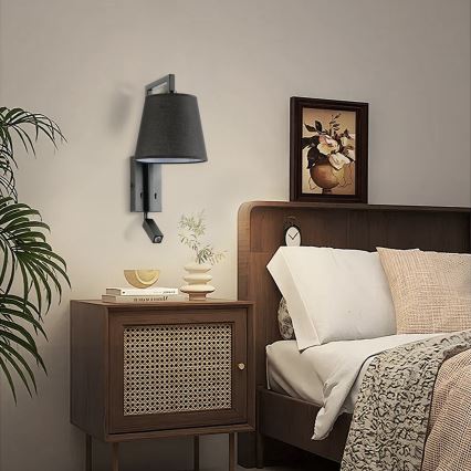 Brilagi - LED-seinävalaisin RAYA 1xE14/40W/230V + LED/3W musta