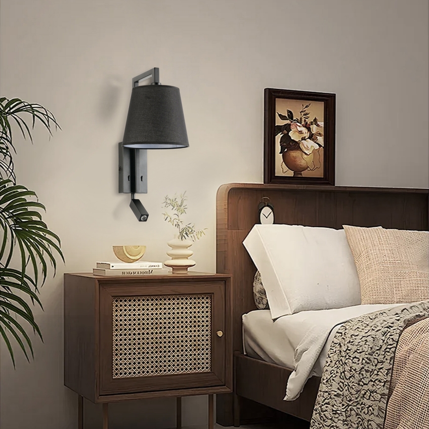 Brilagi - LED-seinävalaisin RAYA 1xE14/40W/230V + LED/3W musta