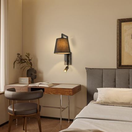 Brilagi - LED-seinävalaisin RAYA 1xE14/40W/230V + LED/3W musta