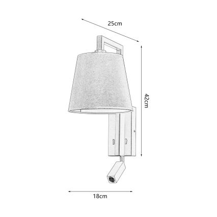 Brilagi - LED-seinävalaisin RAYA 1xE14/40W/230V + LED/3W musta