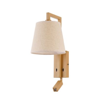 Brilagi - LED-seinävalaisin RAYA 1xE14/40W/230V + LED/3W pellava/beige