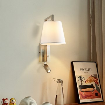 Brilagi - LED-seinävalaisin RAYA 1xE14/40W/230V + LED/3W valkoinen/mattakromi