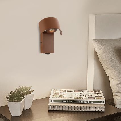 Brilagi - LED-seinävalaisin VASTO LED/3W/230V ruskea