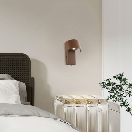 Brilagi - LED-seinävalaisin VASTO LED/3W/230V ruskea