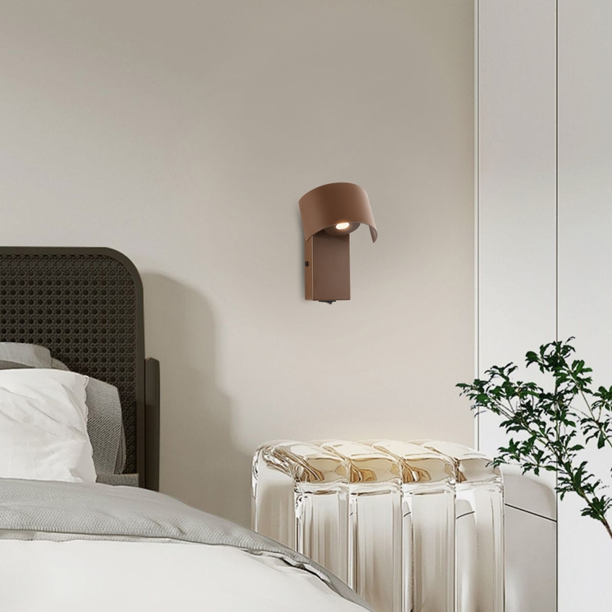 Brilagi - LED-seinävalaisin VASTO LED/3W/230V ruskea