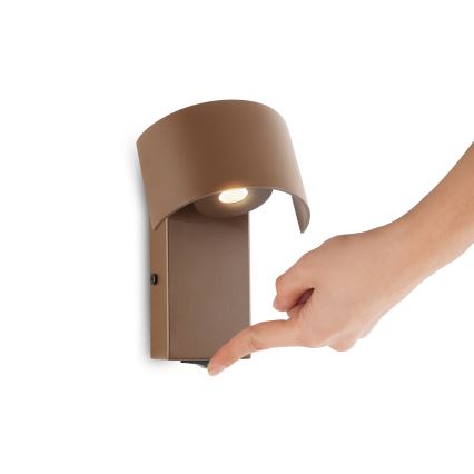 Brilagi - LED-seinävalaisin VASTO LED/3W/230V ruskea