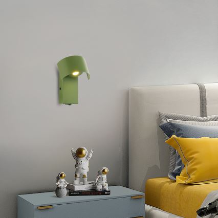 Brilagi - LED-seinävalaisin VASTO LED/3W/230V vihreä