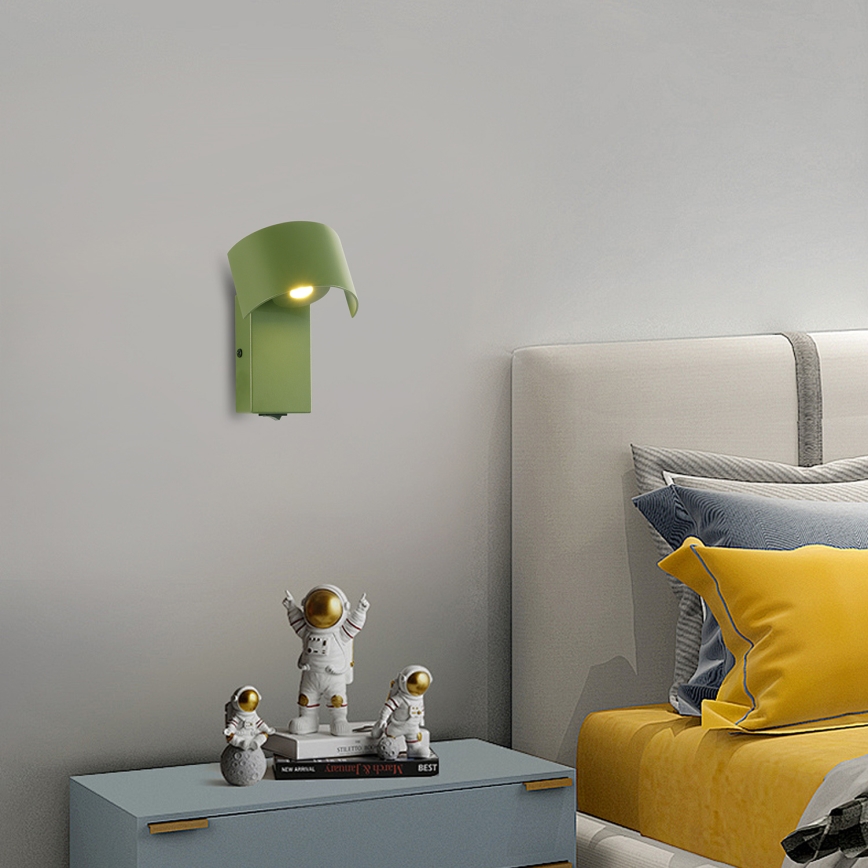 Brilagi - LED-seinävalaisin VASTO LED/3W/230V vihreä