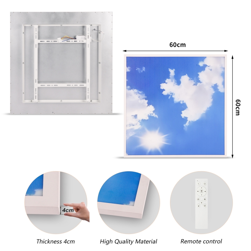 Brilagi - Himennettävä LED-kattovalaisin SLIMFRAME SKY LED/58W/230V 60x60 cm 3000-6000K hopea/sininen + kaukosäädin